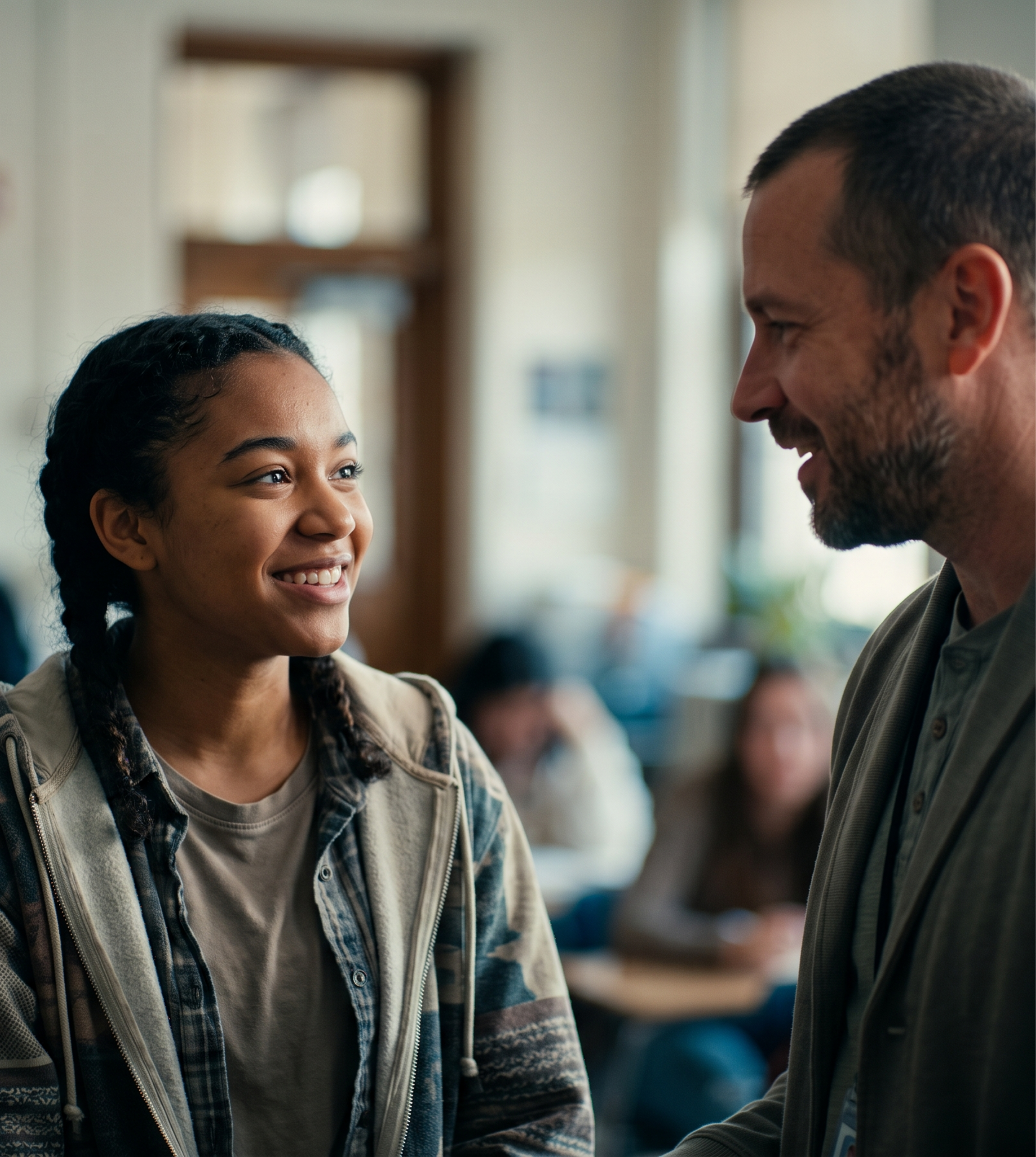 Diverse Female Teen with Teacher 1